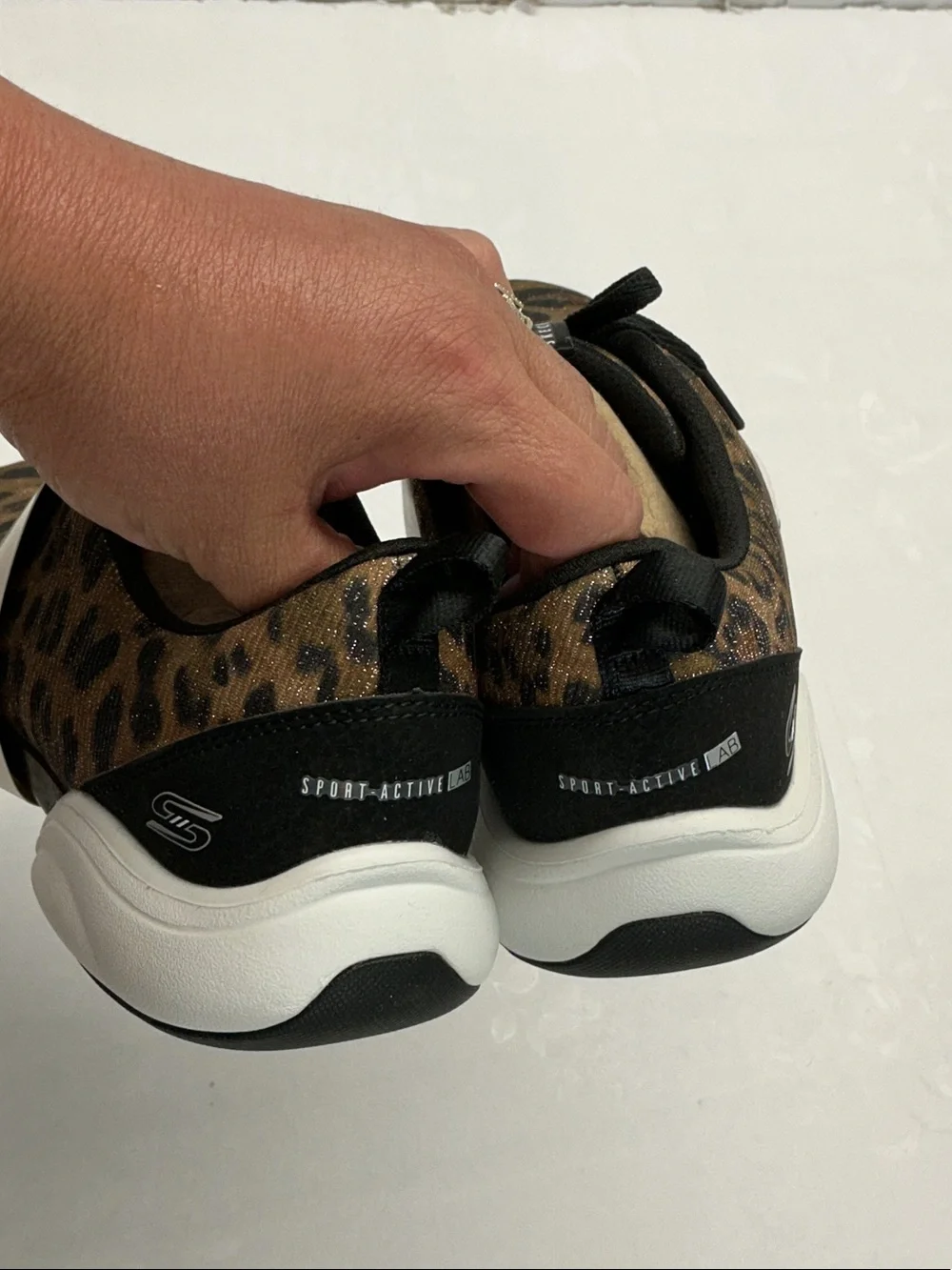 Skechers Kids Leopard Print Slip-On Sneakers - Brown and Black